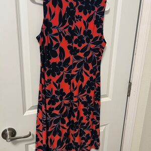 Tommy Hilfiger Red and Black Floral Midi Dress